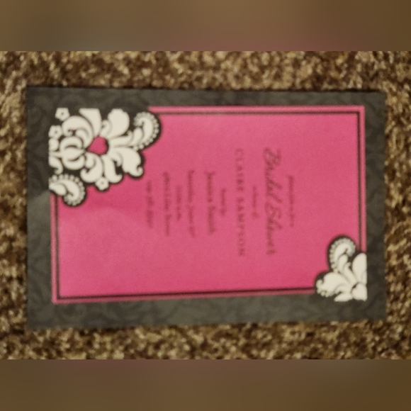 His and Hers Pink and black wedding or event invitation pack of 4 - Picture 2 of 5